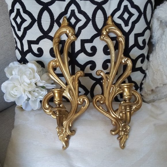 Vintage Syroco Other - VINTAGE Syroco WALL SCONCES Candle HOLDERS
